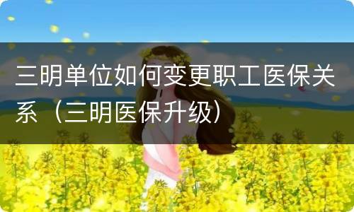 三明单位如何变更职工医保关系（三明医保升级）