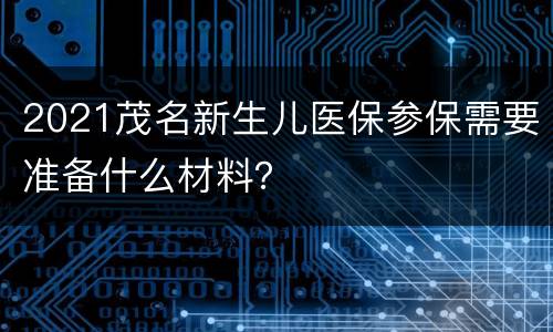 2021茂名新生儿医保参保需要准备什么材料？