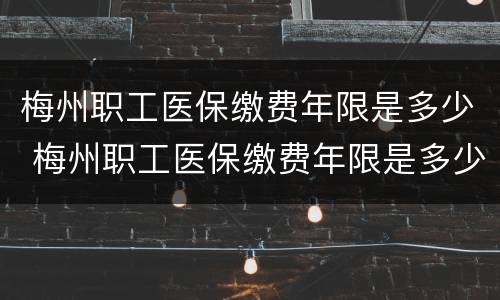 梅州职工医保缴费年限是多少 梅州职工医保缴费年限是多少个月