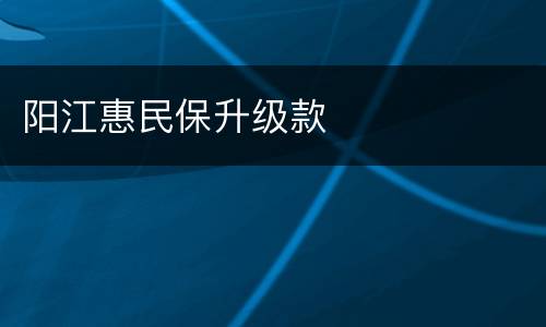 阳江惠民保升级款