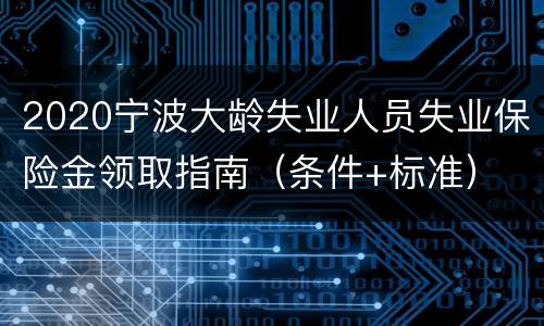 2020宁波大龄失业人员失业保险金领取指南（条件+标准）