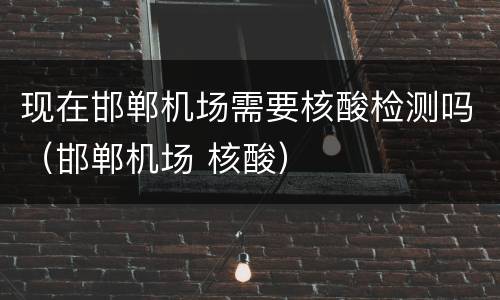 现在邯郸机场需要核酸检测吗（邯郸机场 核酸）