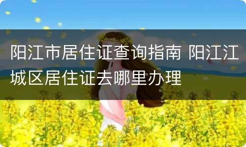 阳江市居住证查询指南 阳江江城区居住证去哪里办理