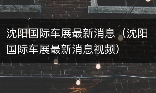 沈阳国际车展最新消息（沈阳国际车展最新消息视频）