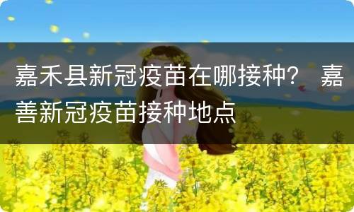 嘉禾县新冠疫苗在哪接种？ 嘉善新冠疫苗接种地点