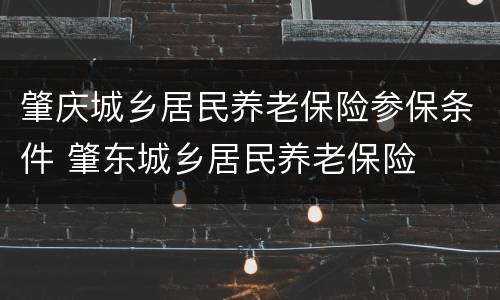 肇庆城乡居民养老保险参保条件 肇东城乡居民养老保险