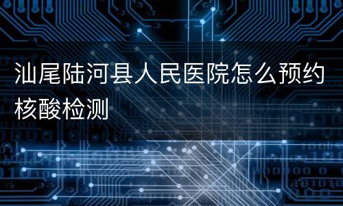汕尾陆河县人民医院怎么预约核酸检测
