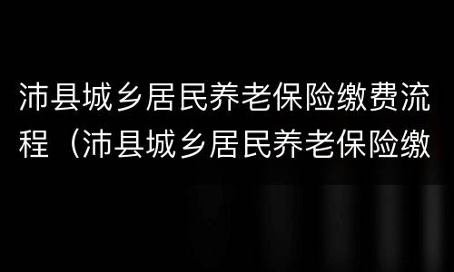 沛县城乡居民养老保险缴费流程（沛县城乡居民养老保险缴费流程图片）