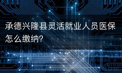 承德兴隆县灵活就业人员医保怎么缴纳？