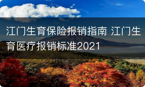 江门生育保险报销指南 江门生育医疗报销标准2021