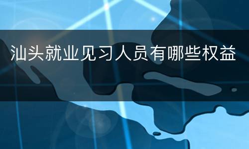 汕头就业见习人员有哪些权益