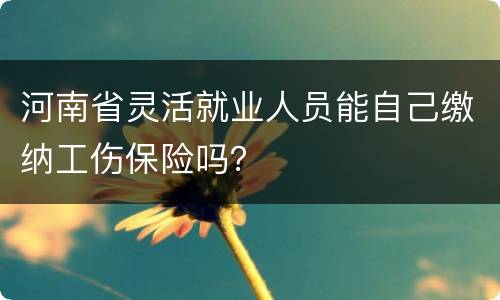 河南省灵活就业人员能自己缴纳工伤保险吗？