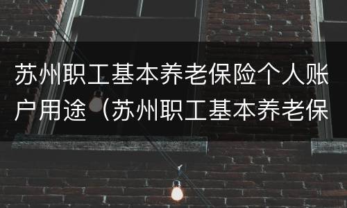 苏州职工基本养老保险个人账户用途（苏州职工基本养老保险个人账户用途是什么）