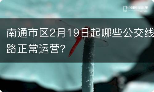 南通市区2月19日起哪些公交线路正常运营？
