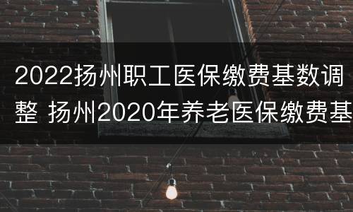 2022扬州职工医保缴费基数调整 扬州2020年养老医保缴费基数