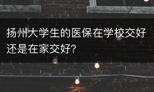 扬州大学生的医保在学校交好还是在家交好？