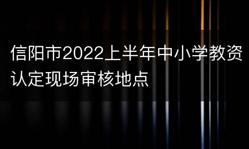 信阳市2022上半年中小学教资认定现场审核地点