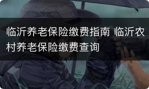 临沂养老保险缴费指南 临沂农村养老保险缴费查询
