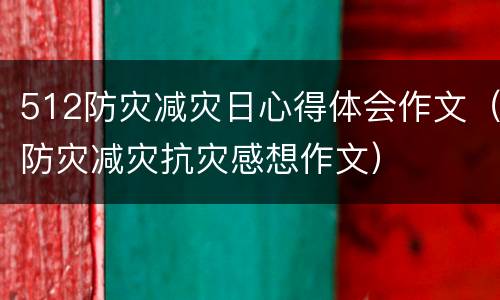 512防灾减灾日心得体会作文（防灾减灾抗灾感想作文）