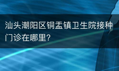 汕头潮阳区铜盂镇卫生院接种门诊在哪里？