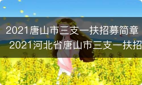 2021唐山市三支一扶招募简章 2021河北省唐山市三支一扶招聘公告