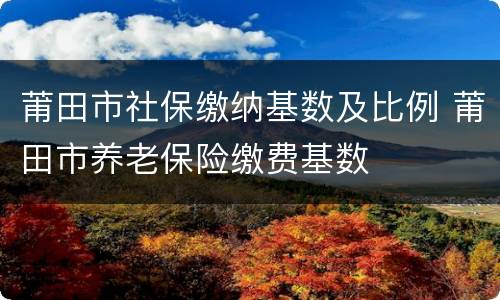 莆田市社保缴纳基数及比例 莆田市养老保险缴费基数