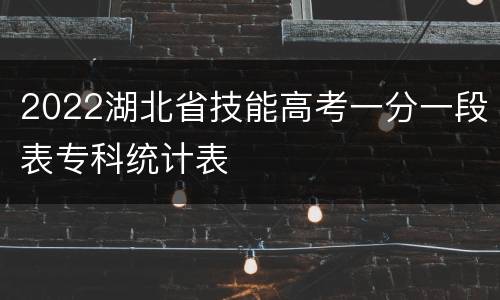 2022湖北省技能高考一分一段表专科统计表