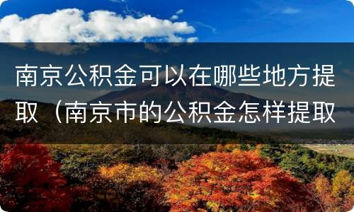 南京公积金可以在哪些地方提取（南京市的公积金怎样提取）