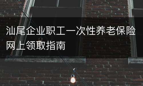 汕尾企业职工一次性养老保险网上领取指南