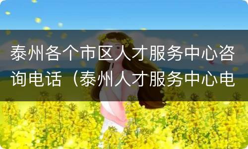 泰州各个市区人才服务中心咨询电话（泰州人才服务中心电话号码）