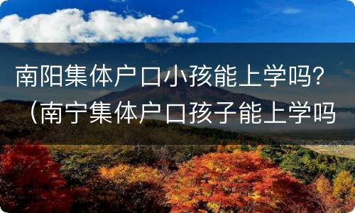南阳集体户口小孩能上学吗？（南宁集体户口孩子能上学吗）