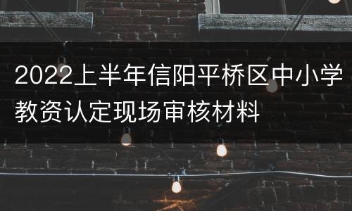 2022上半年信阳平桥区中小学教资认定现场审核材料