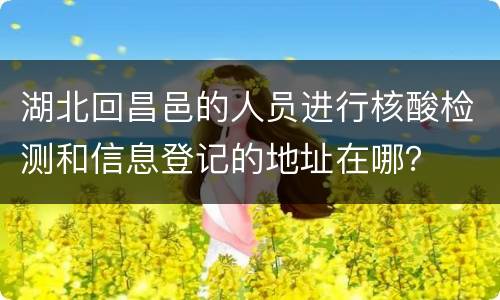 湖北回昌邑的人员进行核酸检测和信息登记的地址在哪？