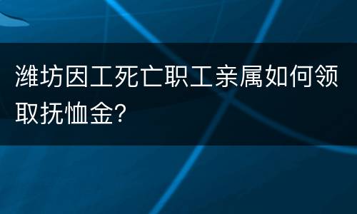 潍坊因工死亡职工亲属如何领取抚恤金？