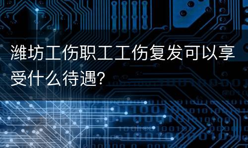 潍坊工伤职工工伤复发可以享受什么待遇？