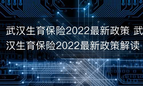 武汉生育保险2022最新政策 武汉生育保险2022最新政策解读