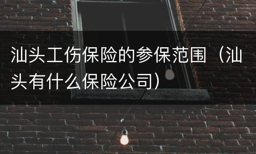 汕头工伤保险的参保范围（汕头有什么保险公司）
