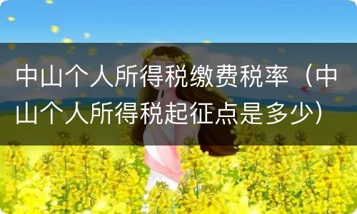 中山个人所得税缴费税率（中山个人所得税起征点是多少）