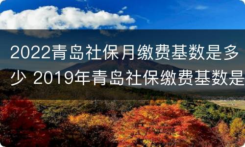 2022青岛社保月缴费基数是多少 2019年青岛社保缴费基数是多少