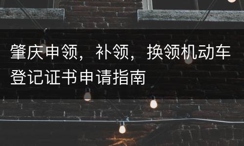 肇庆申领，补领，换领机动车登记证书申请指南