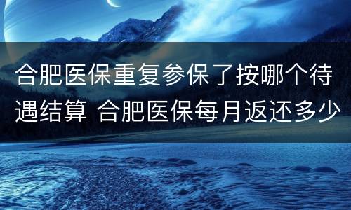 合肥医保重复参保了按哪个待遇结算 合肥医保每月返还多少