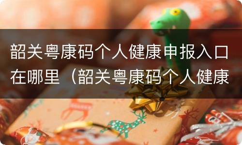 韶关粤康码个人健康申报入口在哪里（韶关粤康码个人健康申报入口在哪里打开）