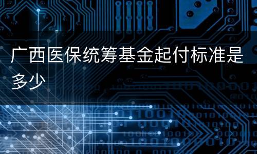 广西医保统筹基金起付标准是多少