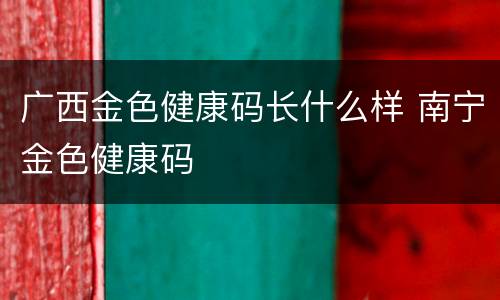 广西金色健康码长什么样 南宁金色健康码