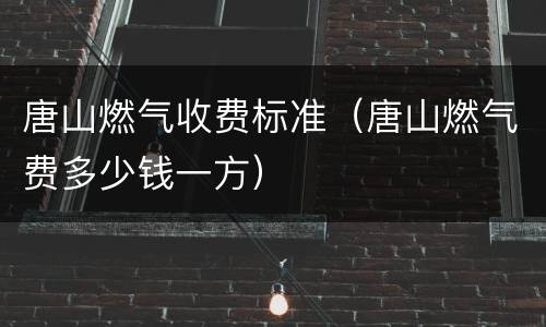 唐山燃气收费标准（唐山燃气费多少钱一方）