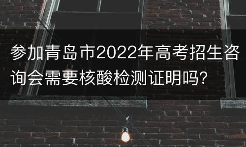 参加青岛市2022年高考招生咨询会需要核酸检测证明吗？