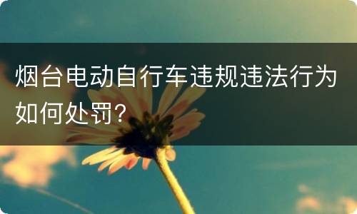 烟台电动自行车违规违法行为如何处罚？