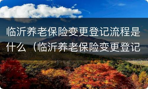 临沂养老保险变更登记流程是什么（临沂养老保险变更登记流程是什么样子的）