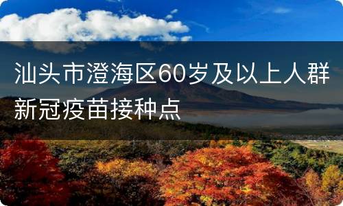 汕头市澄海区60岁及以上人群新冠疫苗接种点