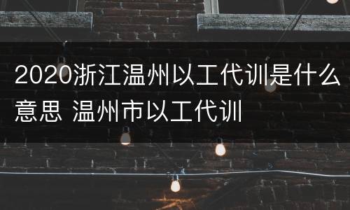2020浙江温州以工代训是什么意思 温州市以工代训